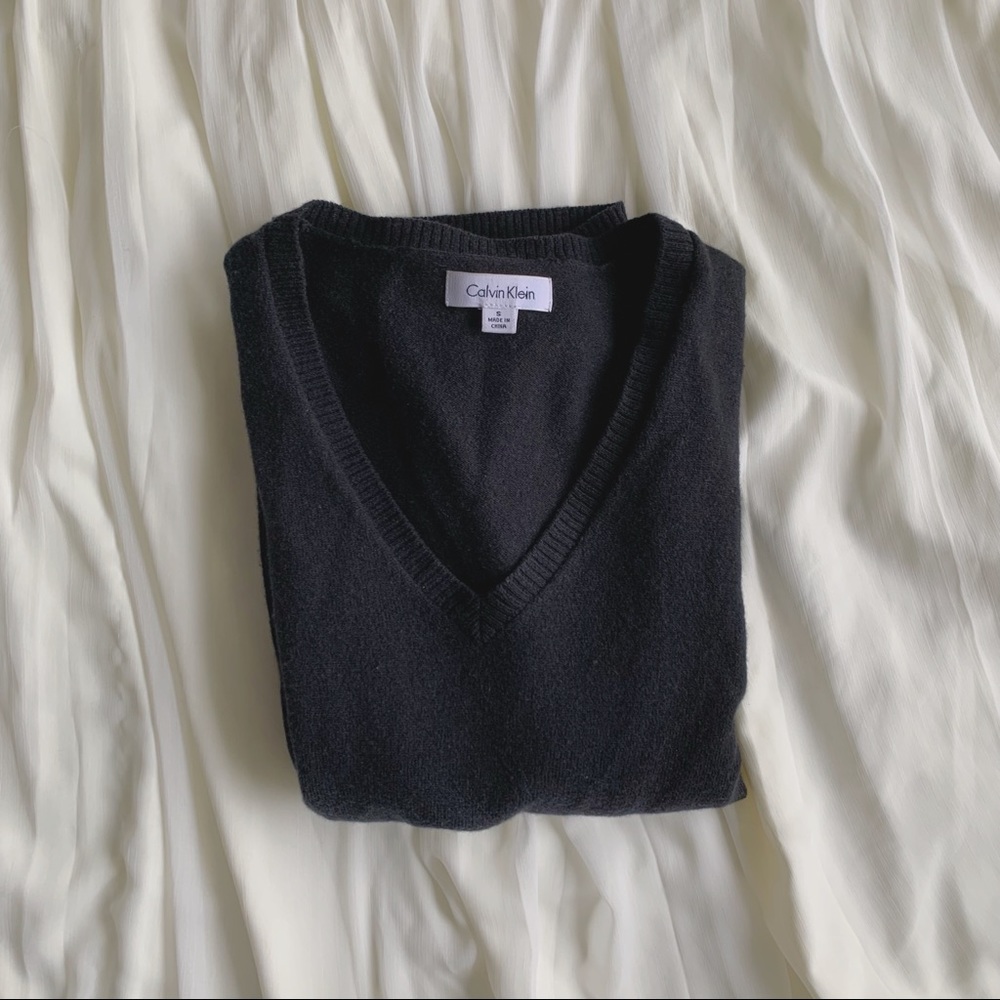 Calvin Klein Black V-Neck Sweater*
